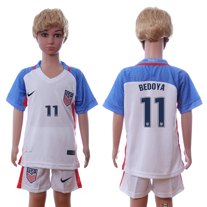 USA 11 BEDOYA Home Youth 2016 Copa America Centenario Soccer Jersey