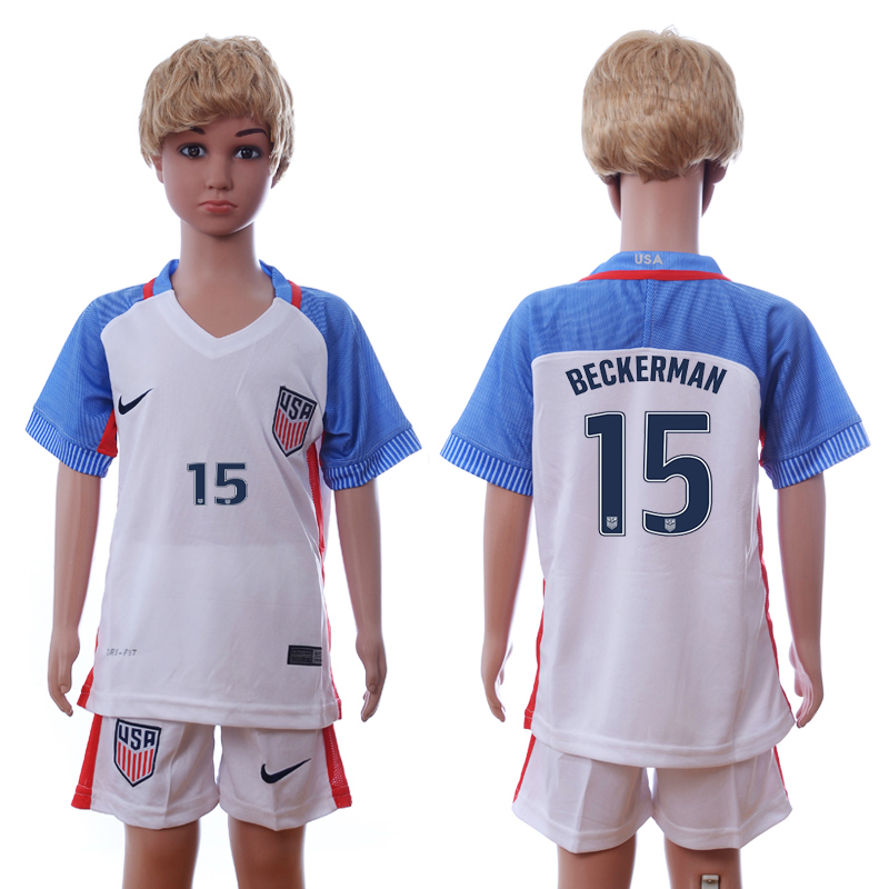 USA 15 BECKERMAN Home Youth 2016 Copa America Centenario Soccer Jersey USA 15 BECKERMAN Home Youth 2016 Copa America Centenario Soccer Jersey
