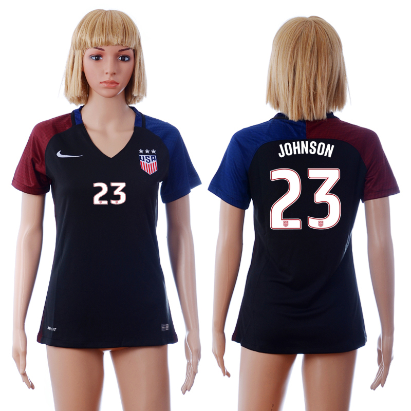 USA 23 JOHNSON Away Women 2016 Copa America Centenario Soccer Jersey