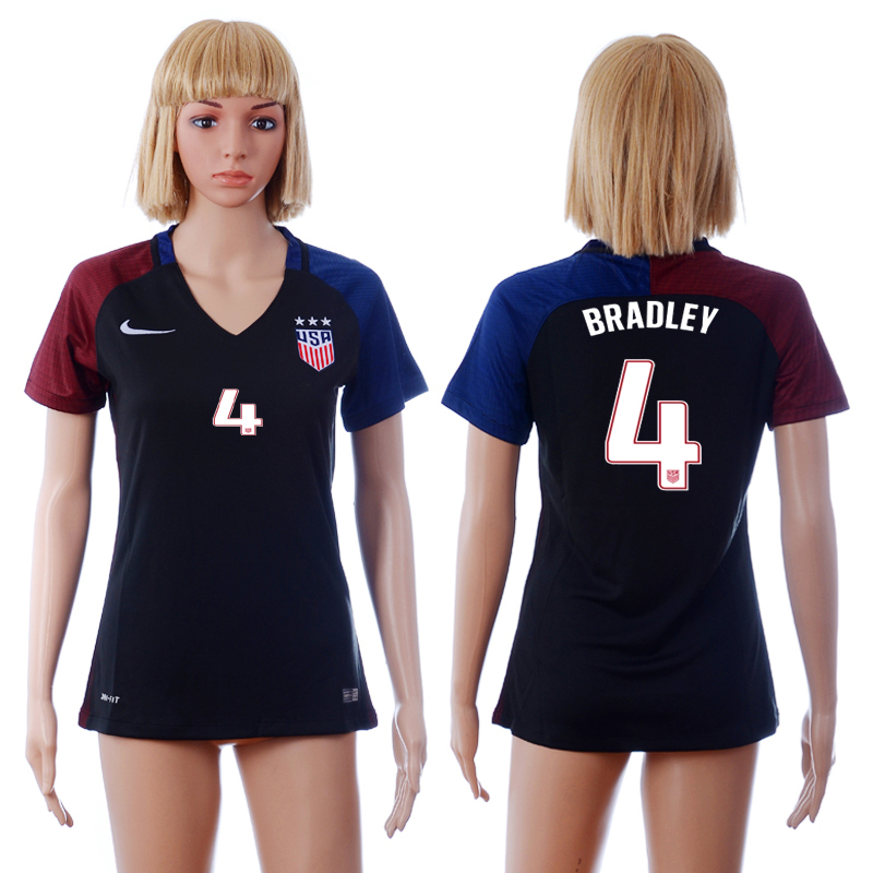 USA 4 BRADLEY Away Women 2016 Copa America Centenario Soccer Jersey