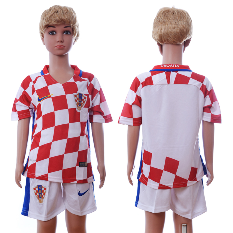 Croatia Home Euro 2016 Youth Soccer Jersey