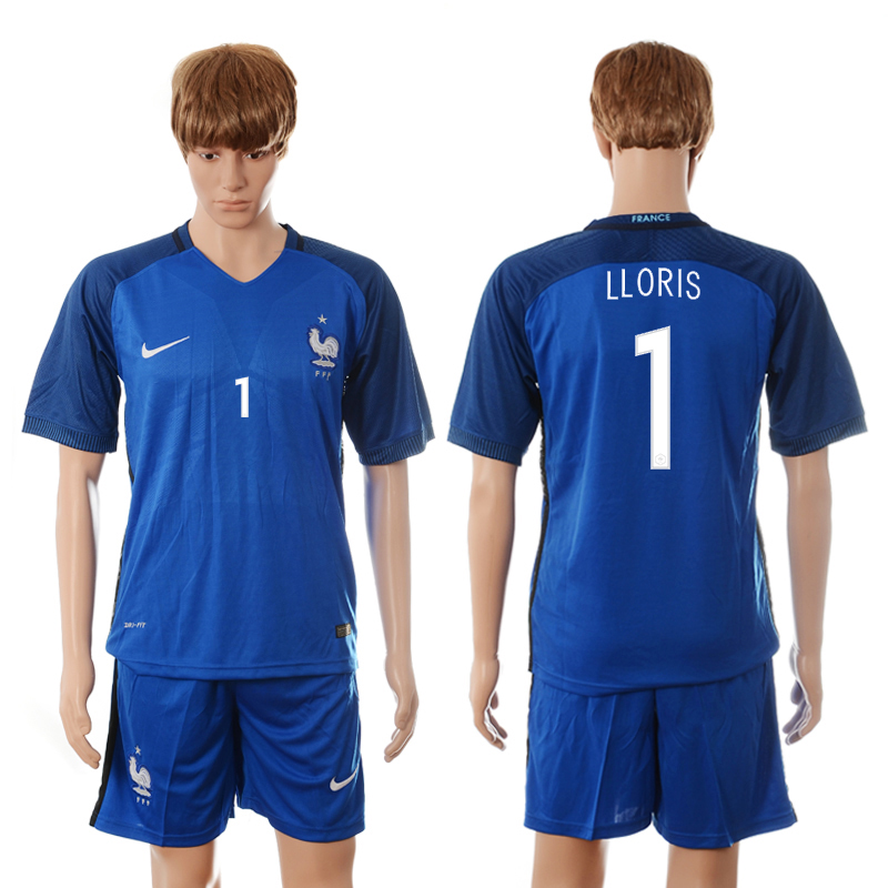 France 1 LLORIS Home Euro 2016 Soccer Jersey