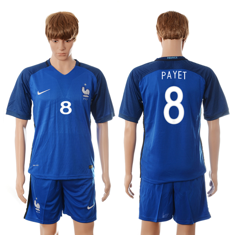France 8 PAYET Home Euro 2016 Soccer Jersey