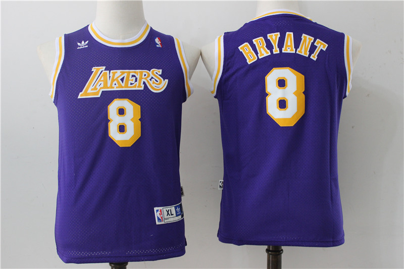 Lakers 8 Kobe Bryant Purple Youth Swingman Jersey