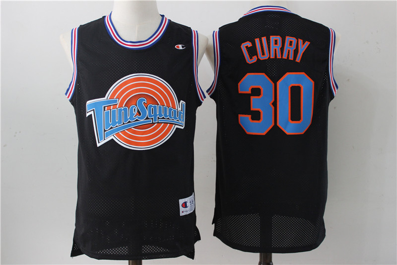 Tune Squad 30 Stephen Curry Black Stitched Jersey - Click Image to Close