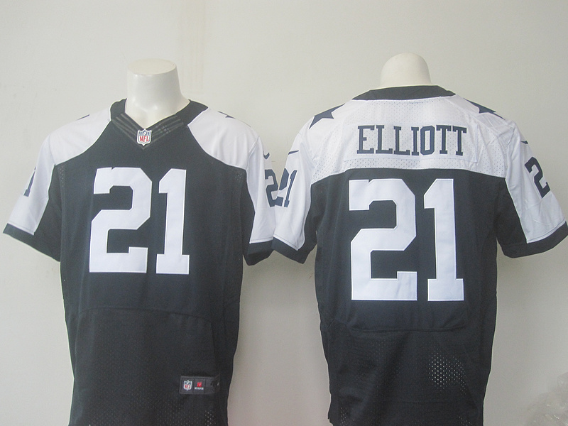 Nike Cowboys 21 Ezekiel Elliott Blue Throwback Elite Jersey