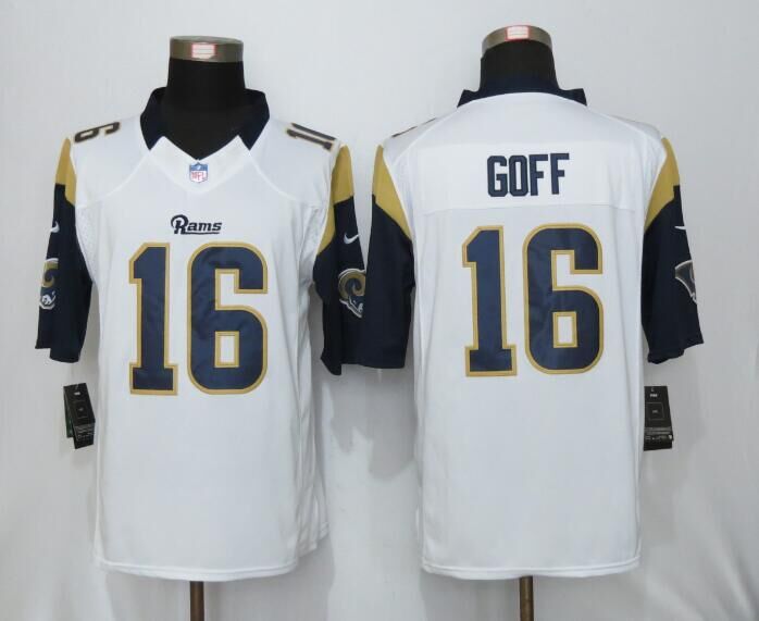 Nike Rams 16 Jared Goff White Limited Jersey