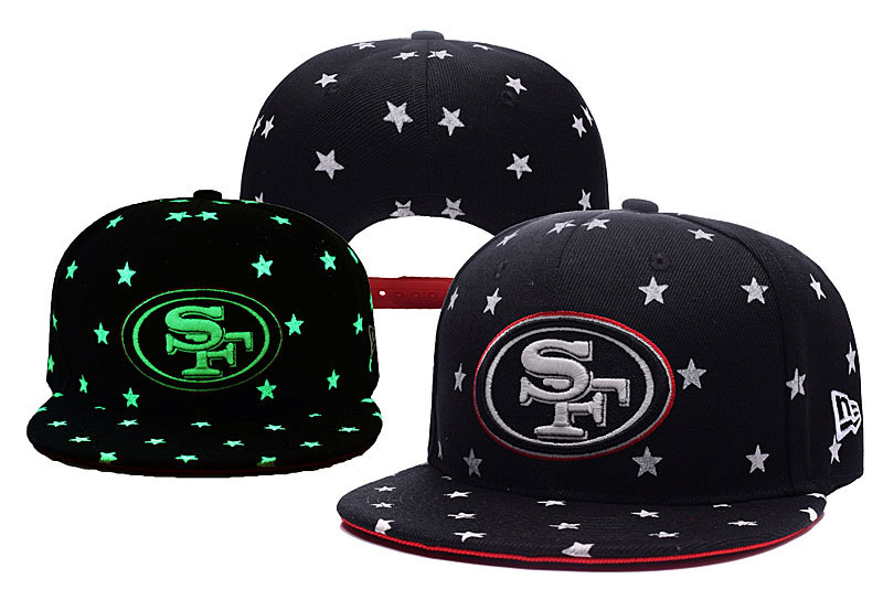 49ers Team Logo Black Adjustable Luminous Hat YD