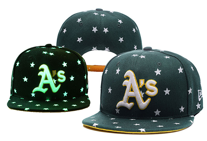 Athletics Team Logo Green Adjustable Luminous Hat YD