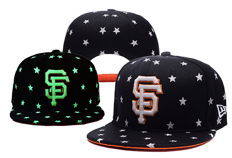 Giants Team Logo Black Adjustable Luminous Hat YD