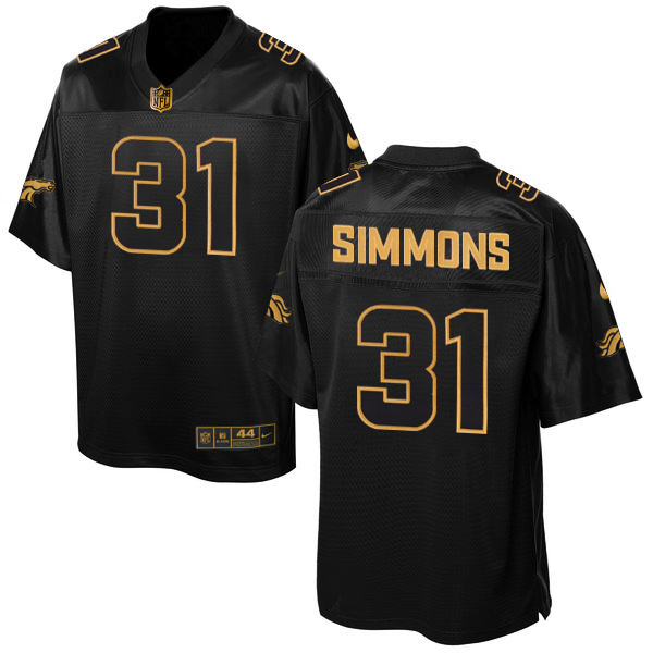Nike Broncos 31 Justin Simmons Pro Line Black Gold Collection Elite Jersey
