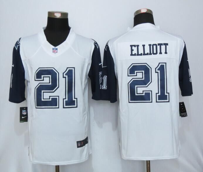 Nike Cowboys 21 Ezekiel Elliott White Color Rush Limited Jersey