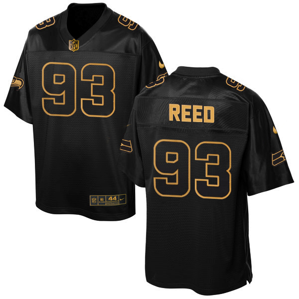 Nike Seahawks 93 Jarran Reed Pro Line Black Gold Collection Elite Jersey