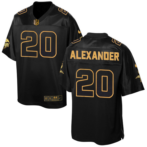 Nike Vikings 20 Mackensie Alexander Pro Line Black Gold Collection Elite Jersey