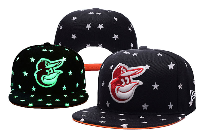 Orioles Team Logo Black Adjustable Luminous Hat YD