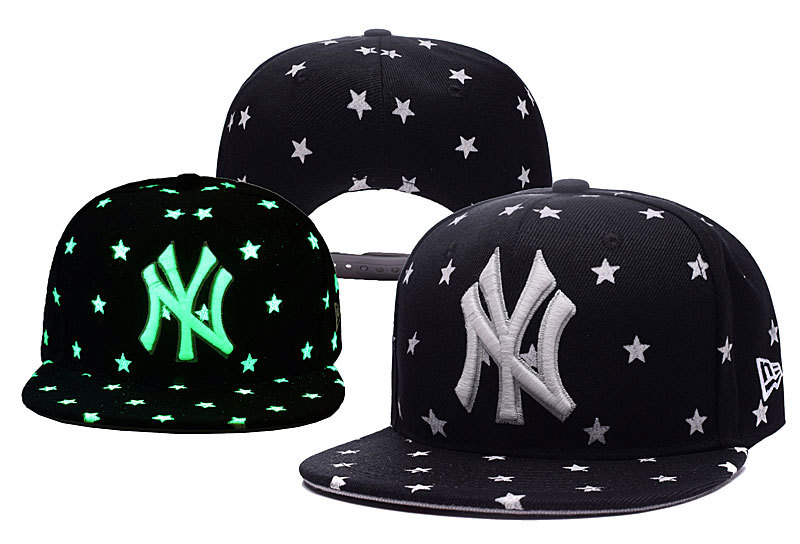 Yankees Team Logo Black Adjustable Luminous Hat YD