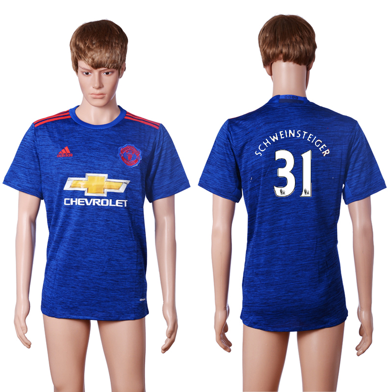 2016-17 Manchester United 31 SCHWEINSTEIGER Away Thailand Soccer Jersey 2016-17 Manchester United 31 SCHWEINSTEIGER Away Thailand Soccer Jersey