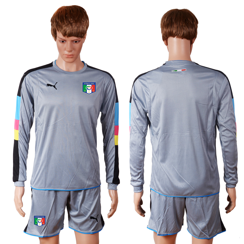 Italy Goalkeeper Euro 2016 Long Sleeve Soccer Jersey