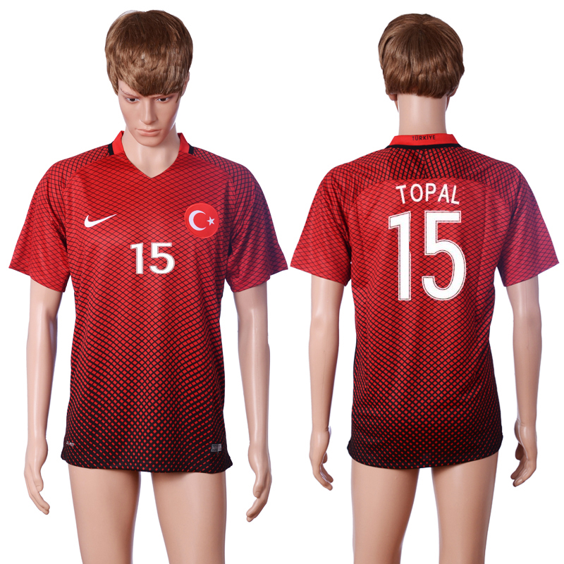 Turkey 15 TOPAL Home Euro 2016 Thailand Soccer Jersey