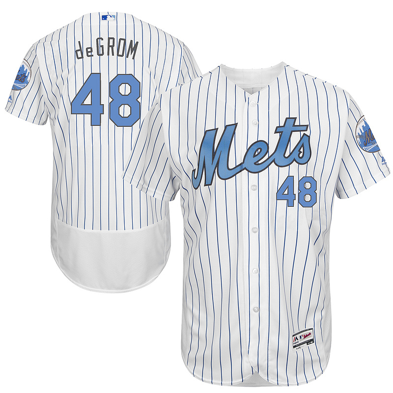 Mets 48 Jacob deGrom White 2016 Father's Day Flexbase Jersey