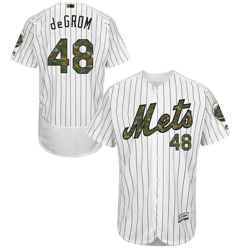 Mets 48 Jacob deGrom White 2016 Memorial Day Flexbase Jersey