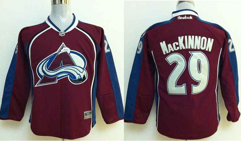 Avalanche 29 MacKinnon Red Youth Jersey - Click Image to Close