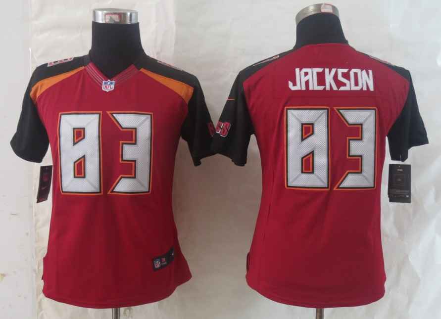 Nike Buccaneers 83 Jackson Red Women Limited Jerseys
