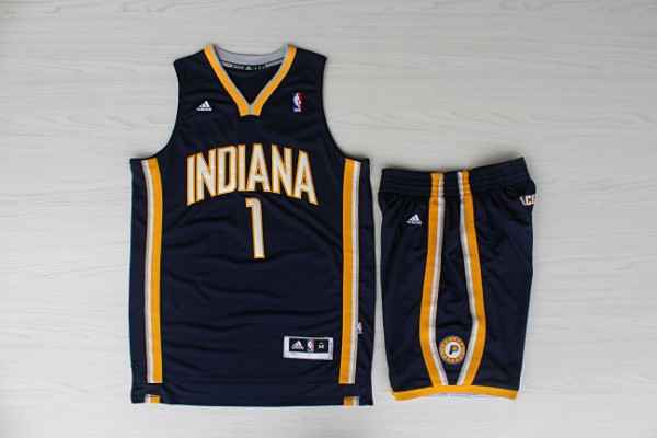 Pacers 1 Stephenson Navy Jersey(With Shorts)