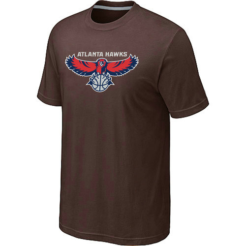 Atlanta Hawks Big & Tall Primary Logo Brown T-Shirt - Click Image to Close