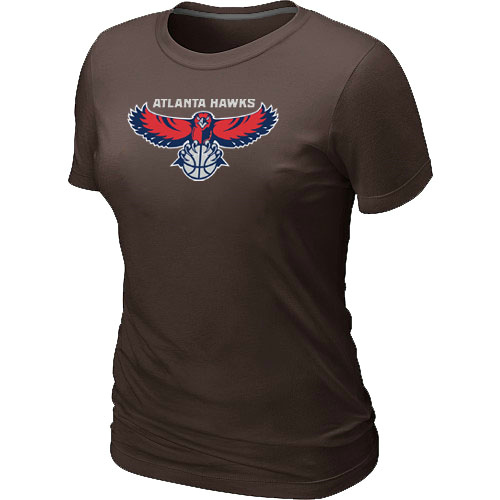 Atlanta Hawks Big & Tall Primary Logo Brown Women T-Shirt
