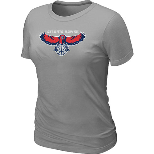 Atlanta Hawks Big & Tall Primary Logo L.Grey Women T-Shirt