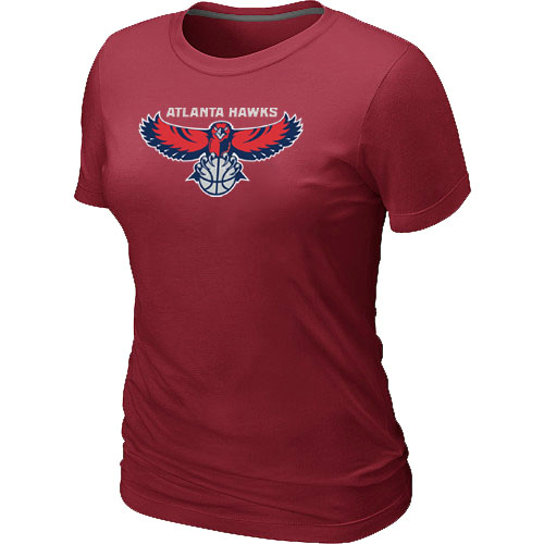 Atlanta Hawks Big & Tall Primary Logo Red Women T-Shirt - Click Image to Close