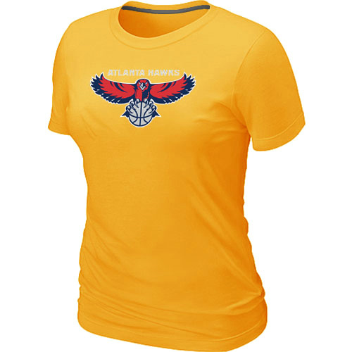 Atlanta Hawks Big & Tall Primary Logo Yellow Women T-Shirt