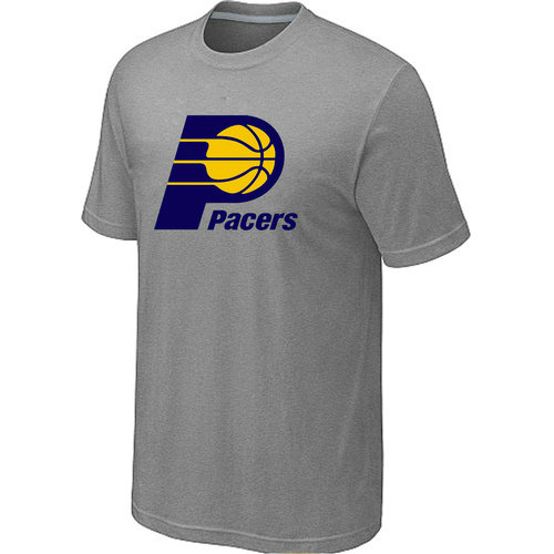 Indiana Pacers Big & Tall Primary Logo L.Grey T-Shirt - Click Image to Close