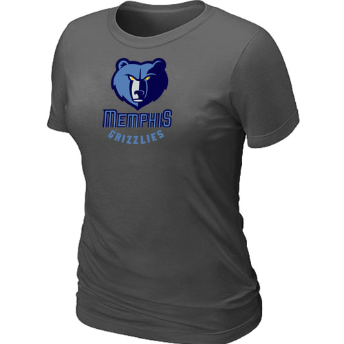 Memphis Grizzlies Big & Tall Primary Logo D.Grey Women T-Shirt - Click Image to Close