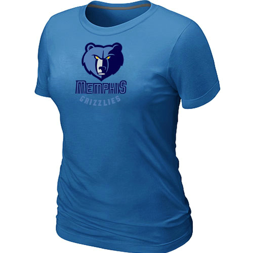 Memphis Grizzlies Big & Tall Primary Logo L.Blue Women T-Shirt - Click Image to Close
