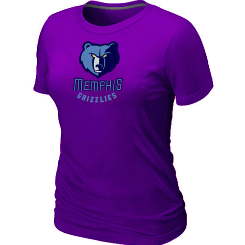 Memphis Grizzlies Big & Tall Primary Logo Purple Women T-Shirt - Click Image to Close
