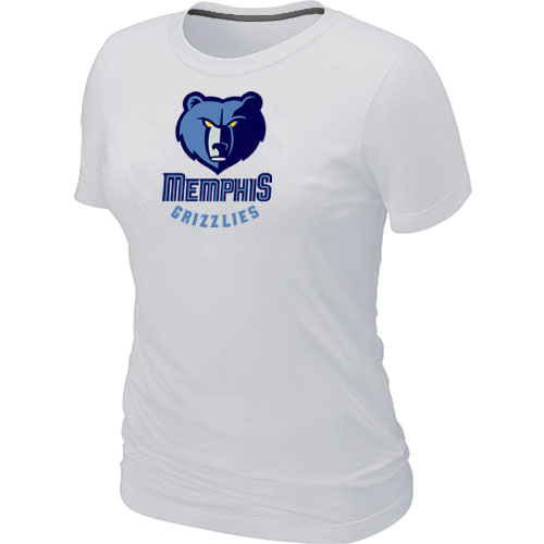 Memphis Grizzlies Big & Tall Primary Logo White Women T-Shirt