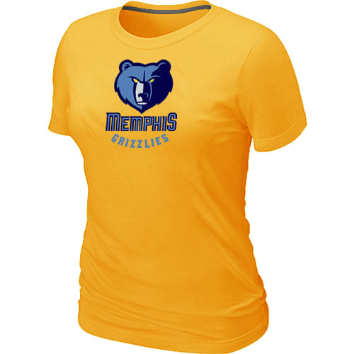 Memphis Grizzlies Big & Tall Primary Logo Yellow Women T-Shirt
