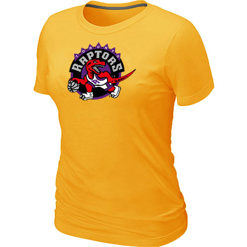 Toronto Raptors Big & Tall Primary Logo Yellow Women T-Shirt - Click Image to Close