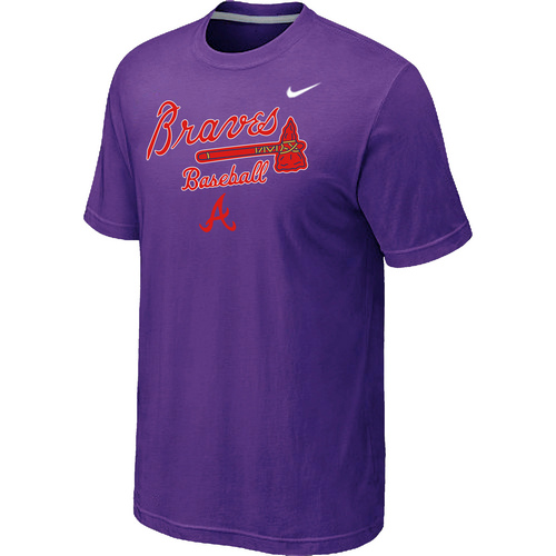 Nike MLB Atlanta Braves 2014 Home Practice T-Shirt Purple