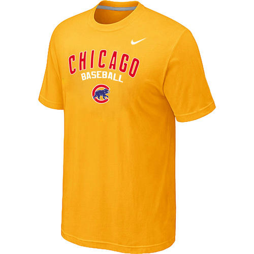 Nike MLB Chicago Cubs 2014 Home Practice T-Shirt Yellow - Click Image to Close