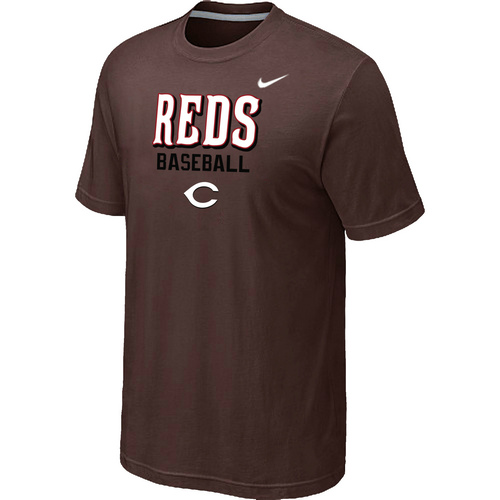 Nike MLB Cincinnati Reds 2014 Home Practice T-Shirt Brown