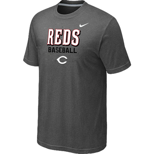 Nike MLB Cincinnati Reds 2014 Home Practice T-Shirt D.Grey - Click Image to Close