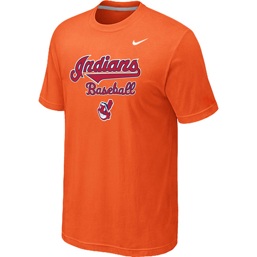 Nike MLB Cleveland Indians 2014 Home Practice T-Shirt Orange - Click Image to Close