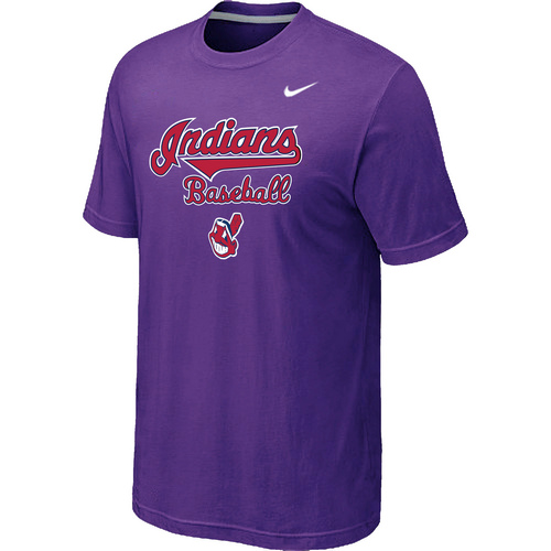 Nike MLB Cleveland Indians 2014 Home Practice T-Shirt Purple