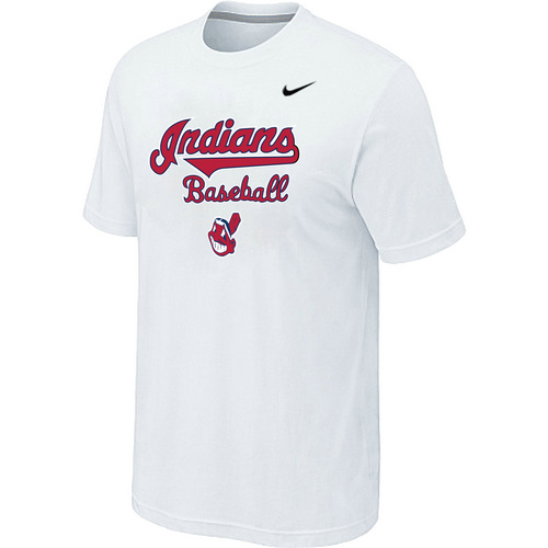 Nike MLB Cleveland Indians 2014 Home Practice T-Shirt White - Click Image to Close