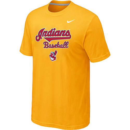 Nike MLB Cleveland Indians 2014 Home Practice T-Shirt Yellow