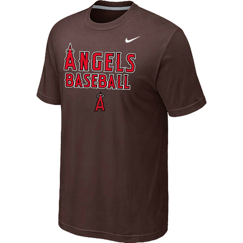 Nike MLB Los Angeles Angels 2014 Home Practice T-Shirt Brown