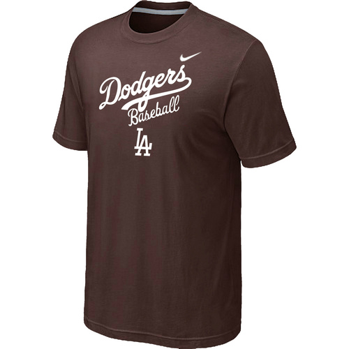 Nike MLB Los Angeles Dodgers 2014 Home Practice T-Shirt Brown